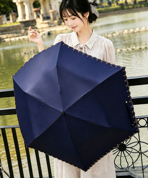 折りたたみ傘 収納袋付き 軽量晴雨兼用傘 レディース UV対策 3段折りたたみ傘 梅雨対策 耐風強風日傘 大人可愛い コンパクト傘 フェミニン傘 紫外線対策 小物 84HONGXIN-001