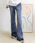 レトロ フレアデニムパンツ ローエッジ ジーパン レディース ハイウエスト ヴィンテージ 美脚脚長 ボトムス カジュアル ブーツカットデニム 着やせロングパンツ 84JIAYE-001