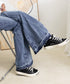レトロ フレアデニムパンツ ローエッジ ジーパン レディース ハイウエスト ヴィンテージ 美脚脚長 ボトムス カジュアル ブーツカットデニム 着やせロングパンツ 84JIAYE-001