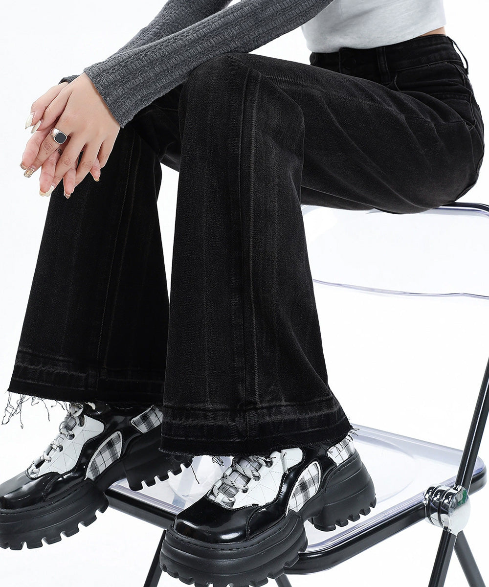 ヴィンテージフレアデニムパンツ裾フリンジ