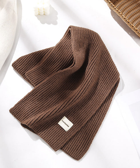 暖かいリブニットマフラー カシミアタッチ 韓国風マフラーレディース チクチクしないニットストール 無地厚手 シンプルネックウォーマー おしゃれ 防風防寒首巻き保温 84JINDI-001