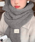 暖かいリブニットマフラー カシミアタッチ 韓国風マフラーレディース チクチクしないニットストール 無地厚手 シンプルネックウォーマー おしゃれ 防風防寒首巻き保温 84JINDI-001