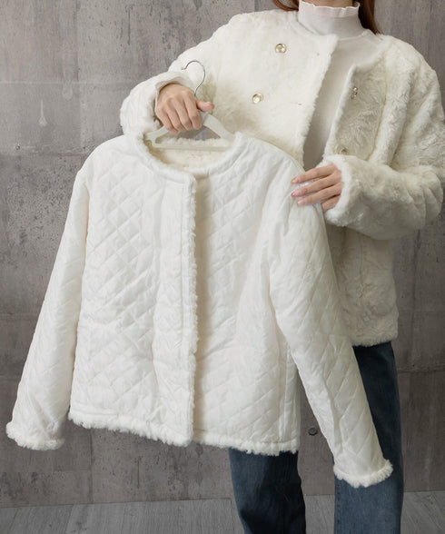 ボアジャケット もこもこアウター 韓国風 レディースフェイクファーコート 中綿入り厚手冬服 ゴールドボタン ボアブルゾン暖かい カジュアル 防寒アウター体型カバー 84JINGYI-001
