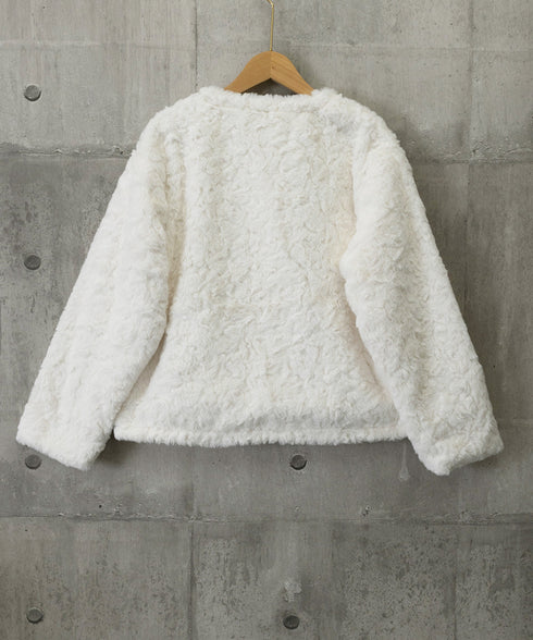 ボアジャケット もこもこアウター 韓国風 レディースフェイクファーコート 中綿入り厚手冬服 ゴールドボタン ボアブルゾン暖かい カジュアル 防寒アウター体型カバー 84JINGYI-001