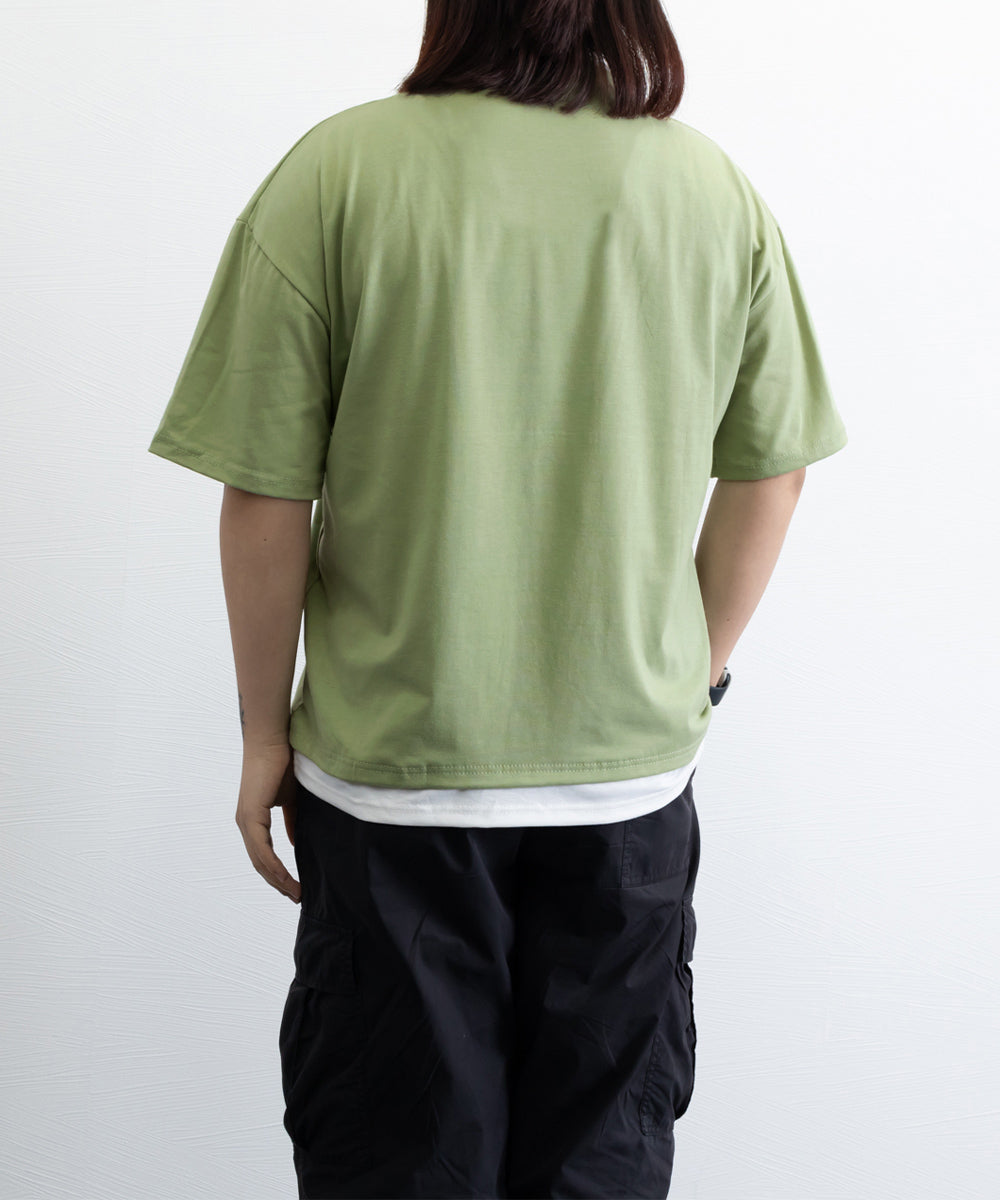 レイヤード風tシャツ メンズクルーネック