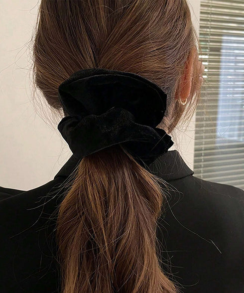 ベロアシュシュ大人可愛いヘアアクセサリー ベルベット質感髪留め 光沢感シュシュ柔らかい 簡単まとめ髪 大人可愛いビッグヘアゴム 韓国風 ポニーテールアクセ秋冬人気 84JULI-001