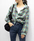 シャツ ブラウス チェック柄シャツ 長袖 レディース おしゃれ ゆったりカラーチェックシャツ カジュアルトップス レトロ韓国ファッション 10代20代30代40代 84KAILI-001