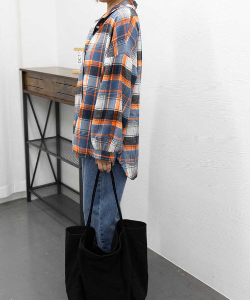 シャツ ブラウス チェック柄シャツ 長袖 レディース おしゃれ ゆったりカラーチェックシャツ カジュアルトップス レトロ韓国ファッション 10代20代30代40代 84KAILI-001