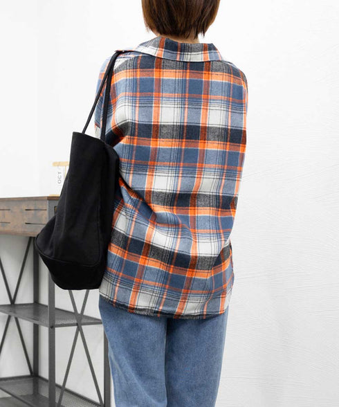シャツ ブラウス チェック柄シャツ 長袖 レディース おしゃれ ゆったりカラーチェックシャツ カジュアルトップス レトロ韓国ファッション 10代20代30代40代 84KAILI-001