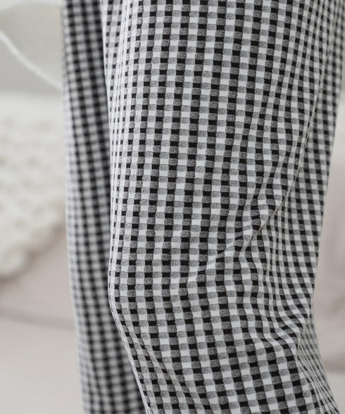 ギンガムチェック ルームパンツ表裏微起毛 レディース カジュアルリラックスパンツ 秋冬かわいい ゆったりイージーパンツ部屋着韓国風 楽ちんパンツ 美脚ロングパンツ 84KAILI-006