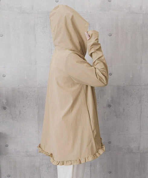 シアパーカー長袖フリルラッシュガード夏服 レディース UV対策カーディガン 日焼け止め フード付きお洒落ラッシュガード 涼しいライトアウター軽い ゆったり羽織り夏 84KAILI-009