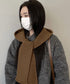 フード付きニットマフラー韓国風バラクラバ 大人可愛いニット帽 おしゃれ 顔周り防風防寒対策 ネックウォーマーレディース オルチャン帽子ニットショールあったかグッズ 84LIOU-001