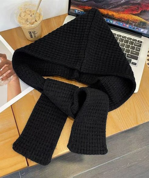 フード付きニットマフラー韓国風バラクラバ 大人可愛いニット帽 おしゃれ 顔周り防風防寒対策 ネックウォーマーレディース オルチャン帽子ニットショールあったかグッズ 84LIOU-001