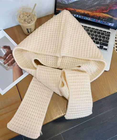 フード付きニットマフラー韓国風バラクラバ 大人可愛いニット帽 おしゃれ 顔周り防風防寒対策 ネックウォーマーレディース オルチャン帽子ニットショールあったかグッズ 84LIOU-001