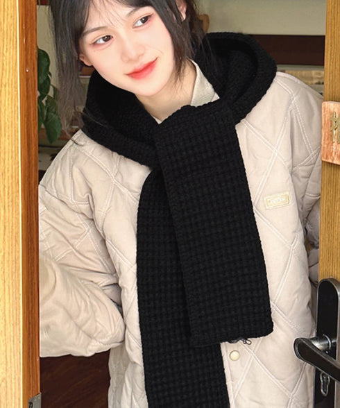 フード付きニットマフラー韓国風バラクラバ 大人可愛いニット帽 おしゃれ 顔周り防風防寒対策 ネックウォーマーレディース オルチャン帽子ニットショールあったかグッズ 84LIOU-001