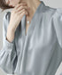 サテン風シャツブラウス Vネックトップス レディース オフィス とろみシャツ 入学式 卒業式 上品ブラウス 20代30代40代 通勤服長袖 ビジネスブラウス 白 84LIUJIE-005