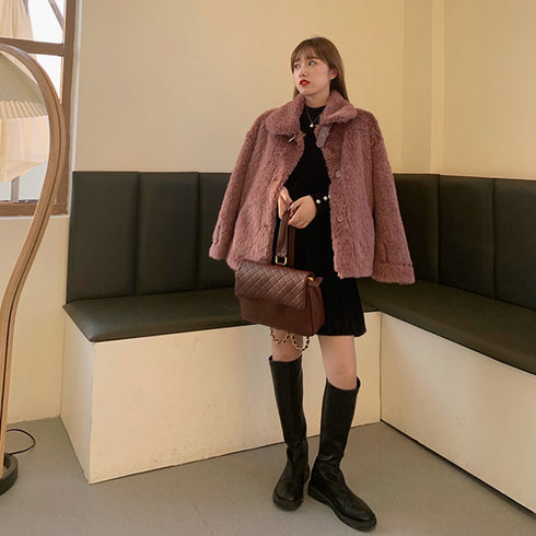 ニットワンピース ミンクタッチミニワンピ おしゃれ 膝上ワンピース ラウンドネック レディース フェミニン ショート丈ワンピ 秋冬 オフィスカジュアル 大人可愛い 84MEIRJ-013