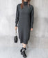 ハイネックニットワンピースゆったり秋冬服 レディース タートルネックロングワンピース こなれ感 着回し厚手インナーワンピース エレガントセーターワンピ 無地暖かい 84MEIRJ-023