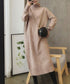 ハイネックニットワンピースゆったり秋冬服 レディース タートルネックロングワンピース こなれ感 着回し厚手インナーワンピース エレガントセーターワンピ 無地暖かい 84MEIRJ-023
