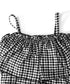 水着 オフショルダーチェック柄水着韓国風 ギンガムチェック セパレート水着 レディース 露出控えめ ハイウエスト パンツ付きミニスカート 2点セット水着大人可愛い 84MOSH-001