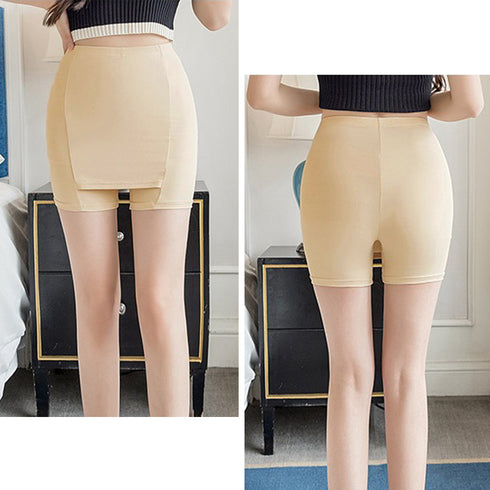 ペチパンツYライン隠しインナーレディース 透け防止 ペチコートパンツ チラ見え防止 ショーパン 冷感タッチ 肌着 ハイウエストガードル インナーパンツ 春秋夏 84MUX-003