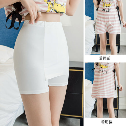 ペチパンツYライン隠しインナーレディース 透け防止 ペチコートパンツ チラ見え防止 ショーパン 冷感タッチ 肌着 ハイウエストガードル インナーパンツ 春秋夏 84MUX-003