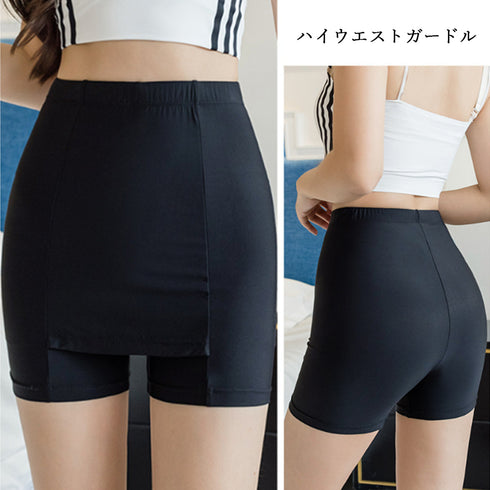 ペチパンツYライン隠しインナーレディース 透け防止 ペチコートパンツ チラ見え防止 ショーパン 冷感タッチ 肌着 ハイウエストガードル インナーパンツ 春秋夏 84MUX-003