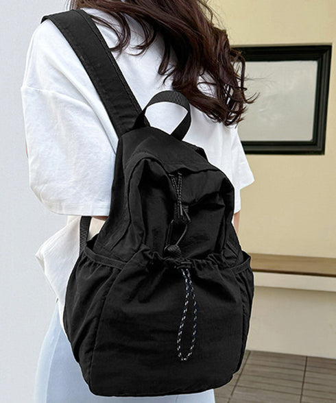 ドロストポケットリュック 軽量デイパック 韓国風リュックサックシンプルおしゃれ 通学バッグパック高校生大学生 ドローストリングリュックナイロン鞄 旅行リュック大人 84MUXI-001