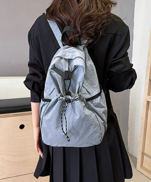 ドロストポケットリュック 軽量デイパック 韓国風リュックサックシンプルおしゃれ 通学バッグパック高校生大学生 ドローストリングリュックナイロン鞄 旅行リュック大人 84MUXI-001