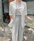 麻混風テーラードジャケットレディース夏服 ゆったり リネンサマージャケット体型カバー 薄手ジャケット着やせ オフィスカジュアル ナチュラルジャケットライトアウター 84QIANSHUO-001