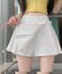 フリルスカパンプリーツキュロットスカート レディース ハイウエストミニ丈スカート着やせ インナーパンツ付きJKスカート制服風 チラ見せ防止Aラインスカパン美尻美脚 84QITU-001