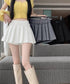 フリルスカパンプリーツキュロットスカート レディース ハイウエストミニ丈スカート着やせ インナーパンツ付きJKスカート制服風 チラ見せ防止Aラインスカパン美尻美脚 84QITU-001