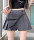 フリルスカパンプリーツキュロットスカート レディース ハイウエストミニ丈スカート着やせ インナーパンツ付きJKスカート制服風 チラ見せ防止Aラインスカパン美尻美脚 84QITU-001