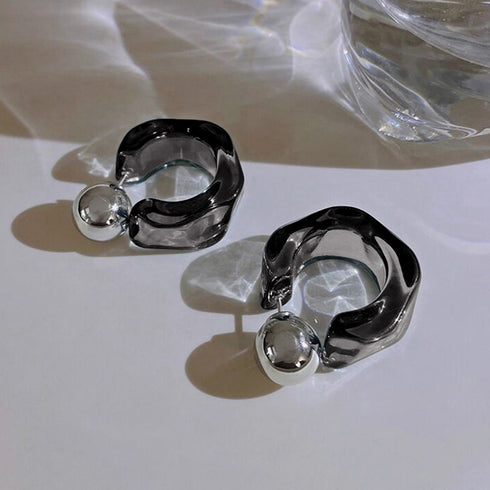 クリアピアス C型レディースフープピアス 大人可愛い アクセサリー 透明感 おしゃれ ジュエリー きれいめ 2wayピアス プチプラ オルチャン 韓国 耳飾り変形 84QIYOU-007