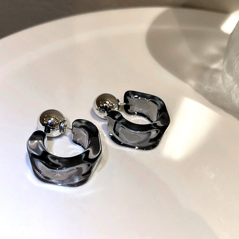 クリアピアス C型レディースフープピアス 大人可愛い アクセサリー 透明感 おしゃれ ジュエリー きれいめ 2wayピアス プチプラ オルチャン 韓国 耳飾り変形 84QIYOU-007