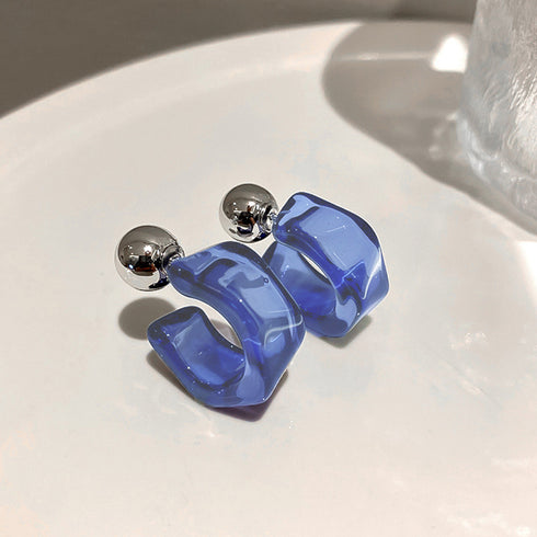 クリアピアス C型レディースフープピアス 大人可愛い アクセサリー 透明感 おしゃれ ジュエリー きれいめ 2wayピアス プチプラ オルチャン 韓国 耳飾り変形 84QIYOU-007