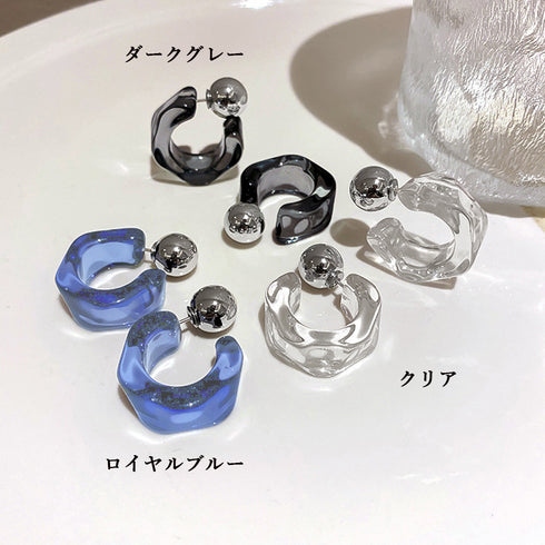クリアピアス C型レディースフープピアス 大人可愛い アクセサリー 透明感 おしゃれ ジュエリー きれいめ 2wayピアス プチプラ オルチャン 韓国 耳飾り変形 84QIYOU-007