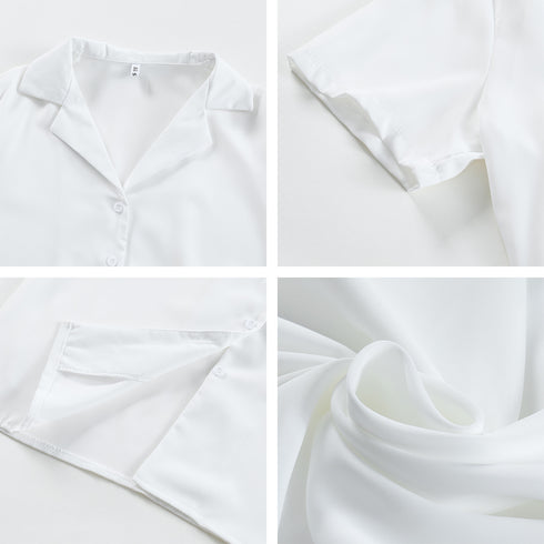 カラー開襟シャツ レディース 韓国風 オープンカラーシャツ 無地 シャツブラウス Vネック サマージャケット 薄手 半袖テーラードジャケット 羽織り 84TIANHEYT-002