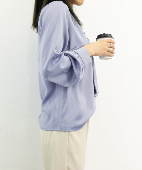 ボウタイ ブラウス レディース Vネック 韓国上品 スカーフタイブラウス オフィスカジュアル トップス 大人女性 とろみシャツ通勤長袖シャツブラウス 30代40代 84TIANHEYT-012