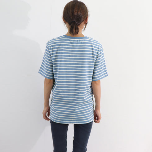 カラーボーダー Tシャツ レディース半袖 全4色 レトロ風 バイカラーtシャツ クルーネックカットソー 配色 プルオーバー 着やせ 夏トップス おしゃれカジュアル 84TIANHEYT-026
