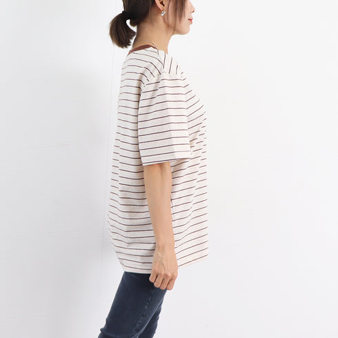 トップス ボーダー柄 tシャツ 半袖 夏 半袖tシャツ カットソー レディース ゆるTシャツ ゆったり クルーネック 夏t 定番tシャツ プルオーバー カジュアル 84TIANHEYT-028