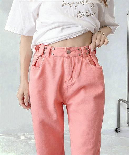 ウエストフックデニムパンツワイドジーンズ ハイウエス ゆったりロングデニムレディース 体型カバーデニムストレートパンツ 美脚脚長ジーンズ ヴィンテージデニム韓国風 84TIANHEYT-044