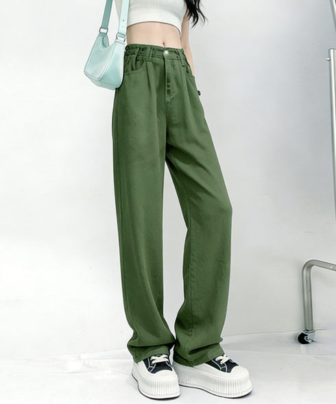 ウエストフックデニムパンツワイドジーンズ ハイウエス ゆったりロングデニムレディース 体型カバーデニムストレートパンツ 美脚脚長ジーンズ ヴィンテージデニム韓国風 84TIANHEYT-044