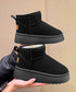 厚底ムートンブーツ 裏起毛ショートブーツ レディース 裏起毛ブーツ 美脚脚長ボアブーツ 歩きやすいファーシューズ 保温暖かい 疲れない 軽量プラットフォームブーツ 84TONGT-0010