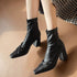ショートブーツ レディース 美脚ブーティ 韓国ミドルブーツ 足が疲れないブーツ バックジップ 秋冬新作 チャンキーヒール おしゃれ ストレッチブーツ 柔らかい上品 84TONGT-003