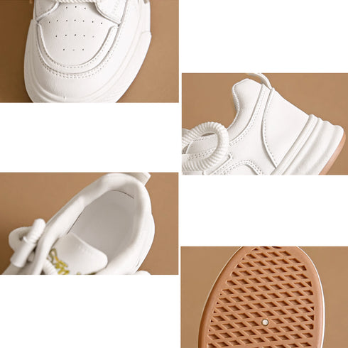 厚底スニーカー レディース ローカット 履きやすいシューズ 通勤通学 韓国ファッション おしゃれ 美脚スニーカー レースアップ カジュアルPUレザー 可愛い太紐 84TONGT-004