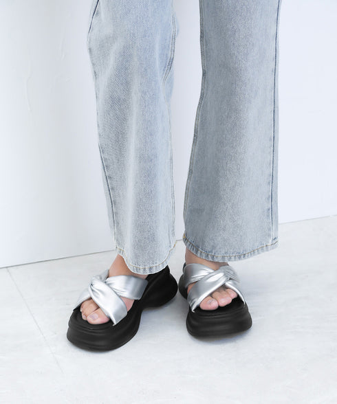 厚底サンダル クロスベルトサンダル韓国風 レディース シルバーサンダル サマーサンダル 履きやすい コンフォートサンダル 歩きやすい靴 韓国風 ミュールサンダル夏 84TONGT-005