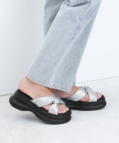 厚底サンダル クロスベルトサンダル韓国風 レディース シルバーサンダル サマーサンダル 履きやすい コンフォートサンダル 歩きやすい靴 韓国風 ミュールサンダル夏 84TONGT-005