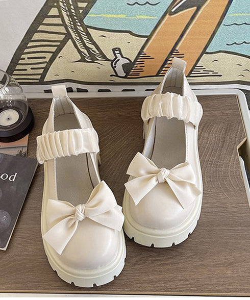 リボン厚底ローファーパンプスラウンドトゥ お嬢様パンプス 可愛い ドレスシューズ 歩きやすい レザー調 厚底シューズ 美脚脚長 痛くない コスプレ お洒落メイド靴 84TONGT-007