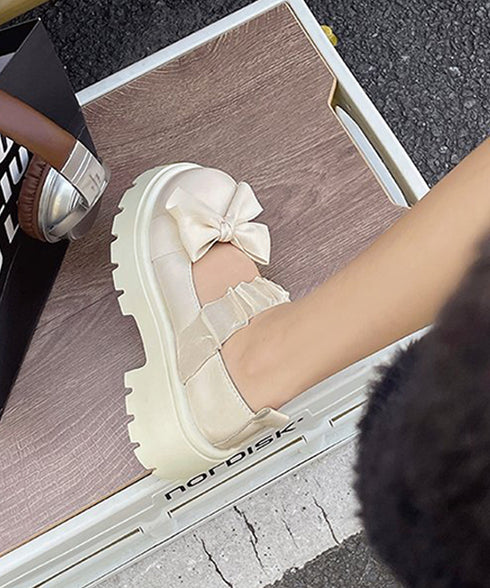 リボン厚底ローファーパンプスラウンドトゥ お嬢様パンプス 可愛い ドレスシューズ 歩きやすい レザー調 厚底シューズ 美脚脚長 痛くない コスプレ お洒落メイド靴 84TONGT-007